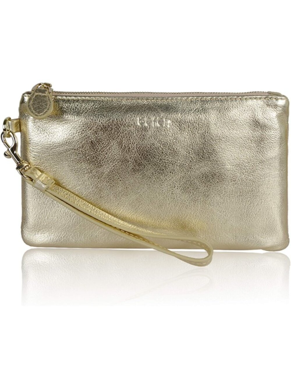 Genuine Leather RFID Blocking Wristlet Clutch Bag for Cell Phone & Essentials